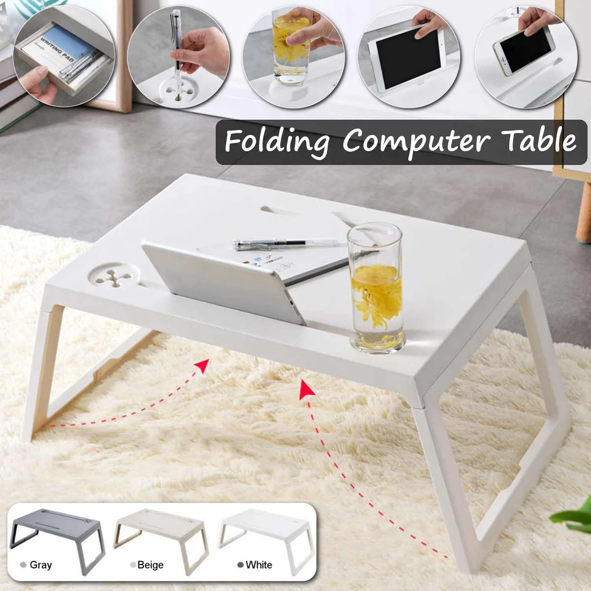 

Adjustable Laptop Desk Stand Portable Aluminum Ergonomic Lapdesk For TV Bed Sofa PC Notebook Table Desk Stand With Mouse Pad