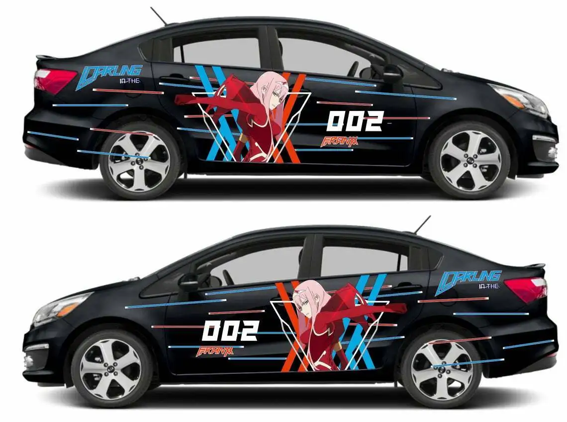 

Аниме ITASHA Zero Two автомобильная сторона sitcker Автомобильная дверь наклейка обмотка подходит для любой машины винил