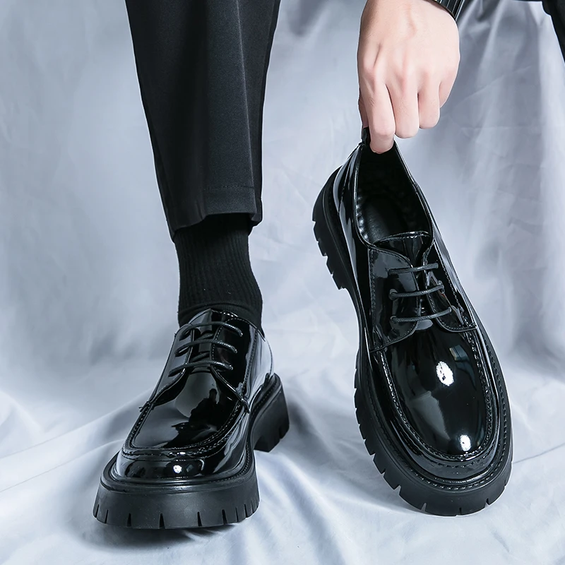 Мужская повседневная одежда Кожаные туфли дерби Высококачественная рабочая