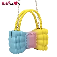 cute sweet bowknot shape shoulder bag for women 2022 lolita designer jelly kawaii purses and handbag lady day clutch mujer bolsa