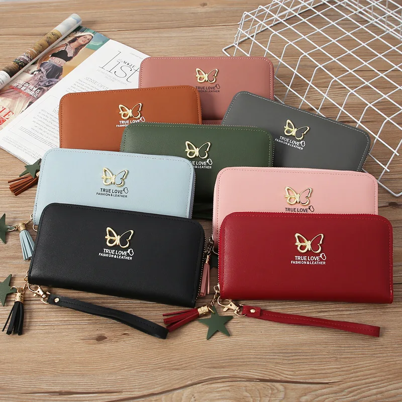 Fashion Hollow Butterfly Women Wallet Korean Wrist Bag Clutch Long Coin Purse Small Bag Women's Zipper Card Holder Phone Bag
