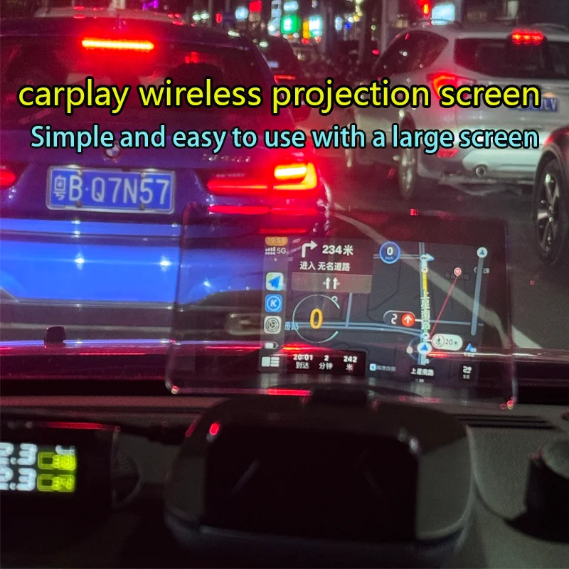 Фото Навигатор HUD; Скоростной счетчик, высотомер, время; Беспроводная проекция экрана CarPlay/HiCar/Android Auto; Экран автомобиля; Интеллектуальный HUD; Завод; Четкая картинка днем, большой экран, прост в использовании №5