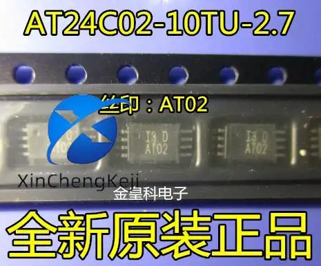 

30pcs original new AT24C02-10TU-2.7 AT24C02 24c02 AT02 TSSOP8 memory