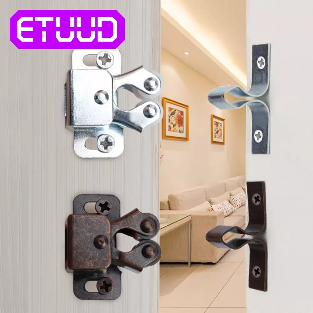 

Double Ball Roller Catches Cupboard Cabinet Door Latch Locks Hardware Copper Door Clip Buckle Handle Home Door Hardware Tool