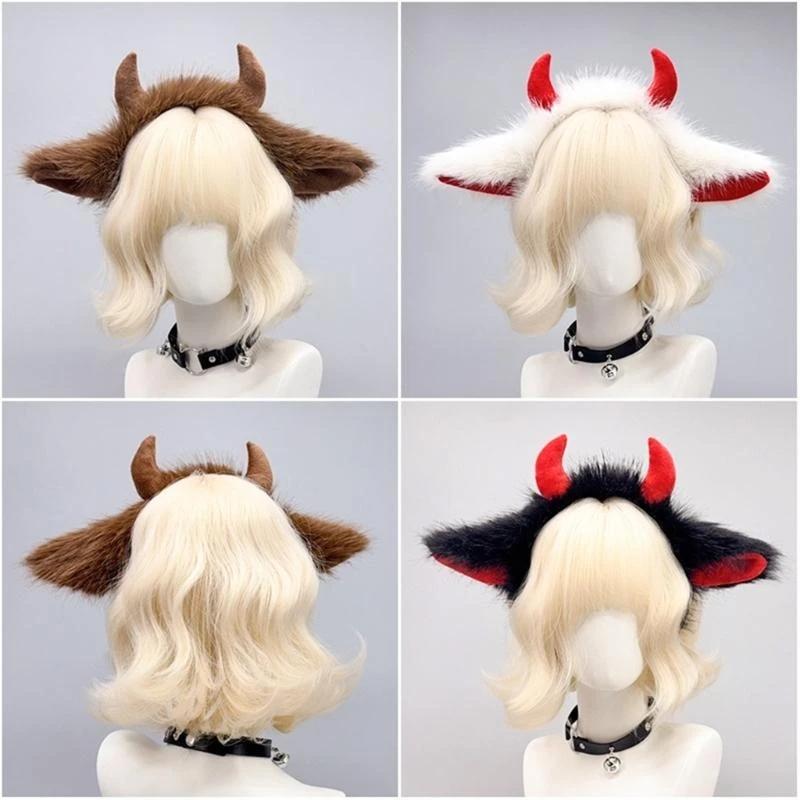 652f 1/2pcs Animal Yak Costumes Set ушей повязка на голову с хвостом хэллоуина Хэллоуин.