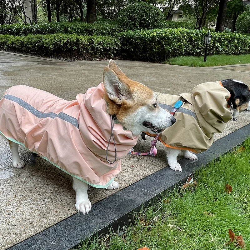 Dog Waterproof Dog Coat Jacket With Safety Reflective Strip Poncho Waterproof Raincoat