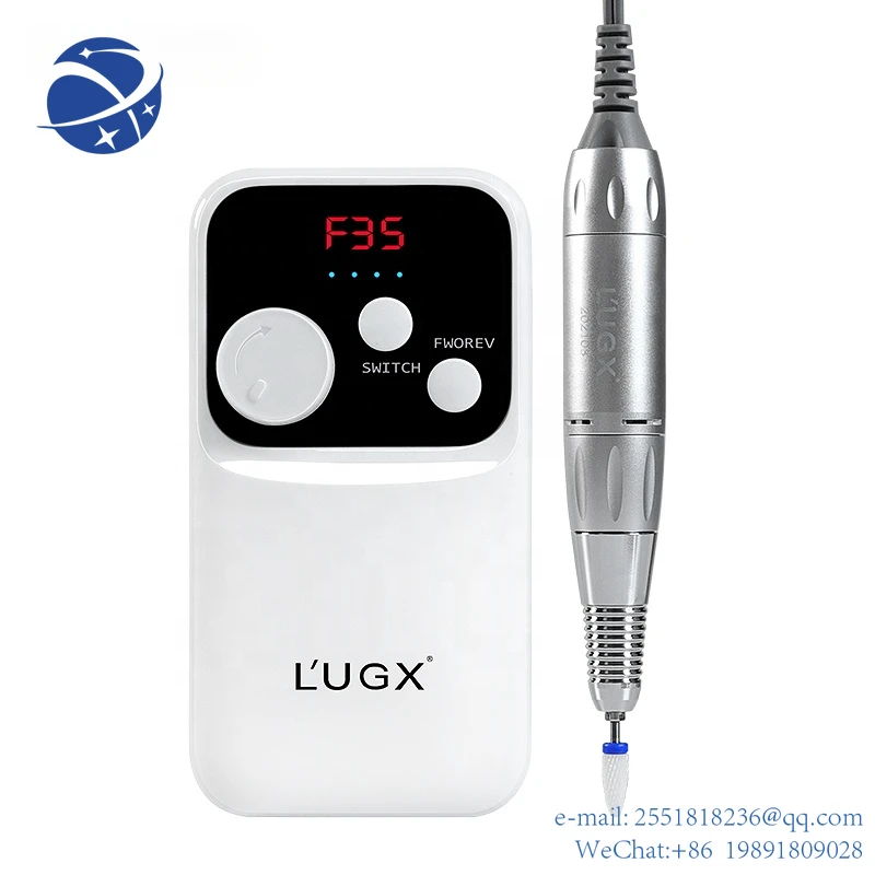 

YYHC lugx nail professional product 30000rpm electric nail file rechargeable portable nail drill machine