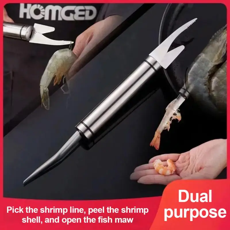 

Fast Shrimp Line Cutter Stainless Steel Kitchen Gadgets Shrimp Peeler 6 In 1 Multifunctional Fish Scale Knife Scraping Tool