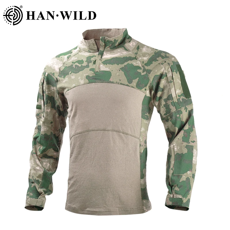 

Hiking Combat Shirt Tactical Shirts Men Clothing Elasticity Military Army Camo Long Sleeve Tops Multicam Hunting Camping Clothes