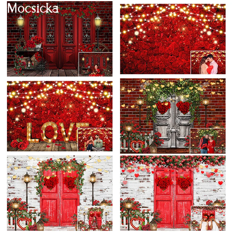 

Декорации для вечерние съемки на День Св. Валентина, романтические красные розы, фон для свадьбы, юбилея, баннер, реквизит для фотобудки