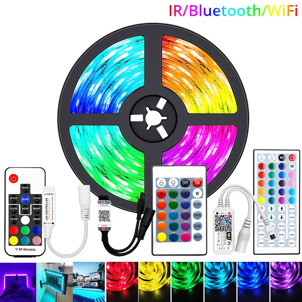 

MiniI Bluetooth-compatible WIFI Controller DC 12V RGB 5050 2835 LED Strip Lights Flexible Ribbon Light Tape Diode Neon Lighting