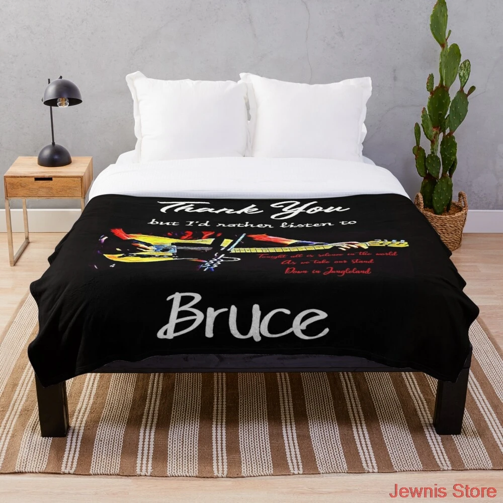 

Thank You But I d Rather Listen To Bruce Jungleland Lyric Blanket Print on Demand Decorative Sherpa Blankets for Sofa bed Gift