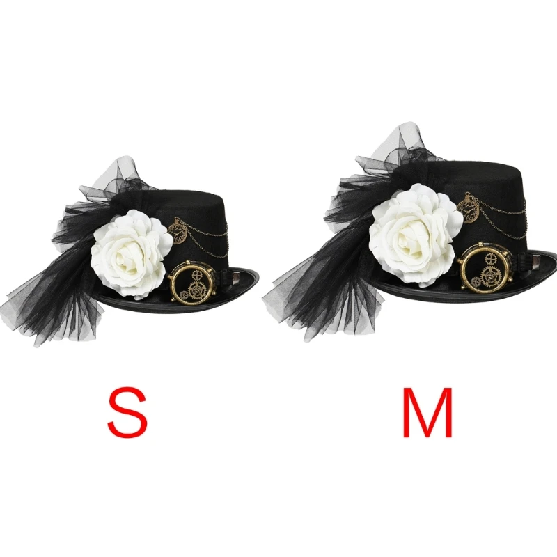 

Vintage Steampunk Top Hat in Black Mens Halloween Decorations Ornament Accessory