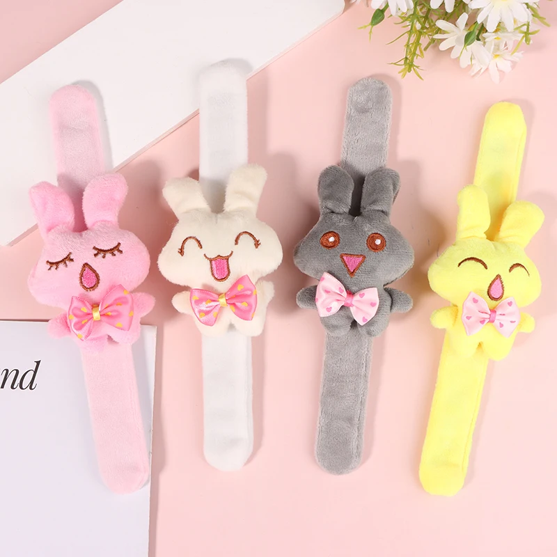 

Cute Plush Rabbit Wristband Soft Stuffed Doll Slap Bracelet Toy Slap Rings Band For Adults Kids Birthday Gifts