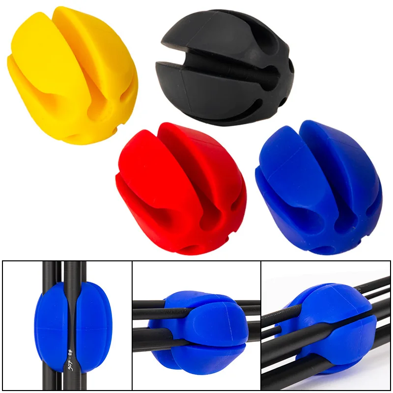 

Reusable High Elasticity Rubber Egg-Shaped Belt 5 Holes Fishing Rod Tie Beam Rod Prevent Rod Collision Tools Fishing Accessories