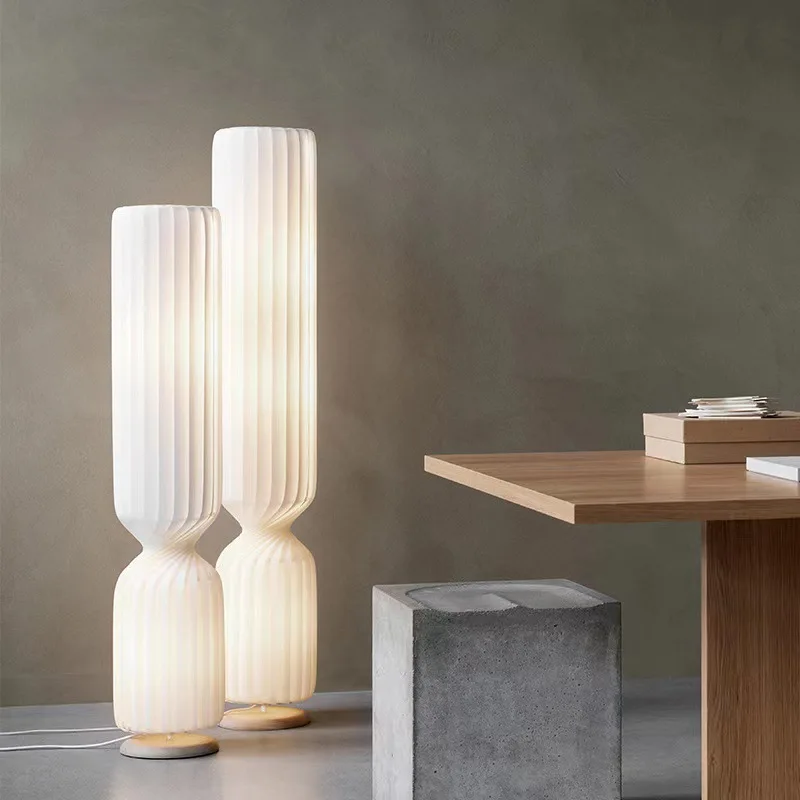 

Pleated Lamp Simple House Silent Wind Grass Skirt Lamp Sugar-Coated Haws on a Stick Floor Lamp