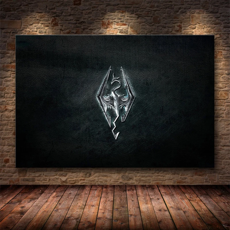 Постер Skyrim с изображением свитки для игровой комнаты Картина на холсте гостиной