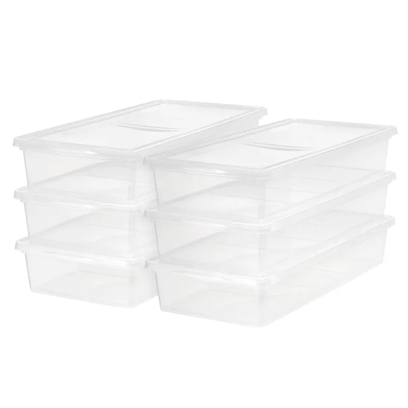 

Mainstays 41 Qt. (10 gal.) Under Bed Plastic Storage Box, Clear, Set of 6