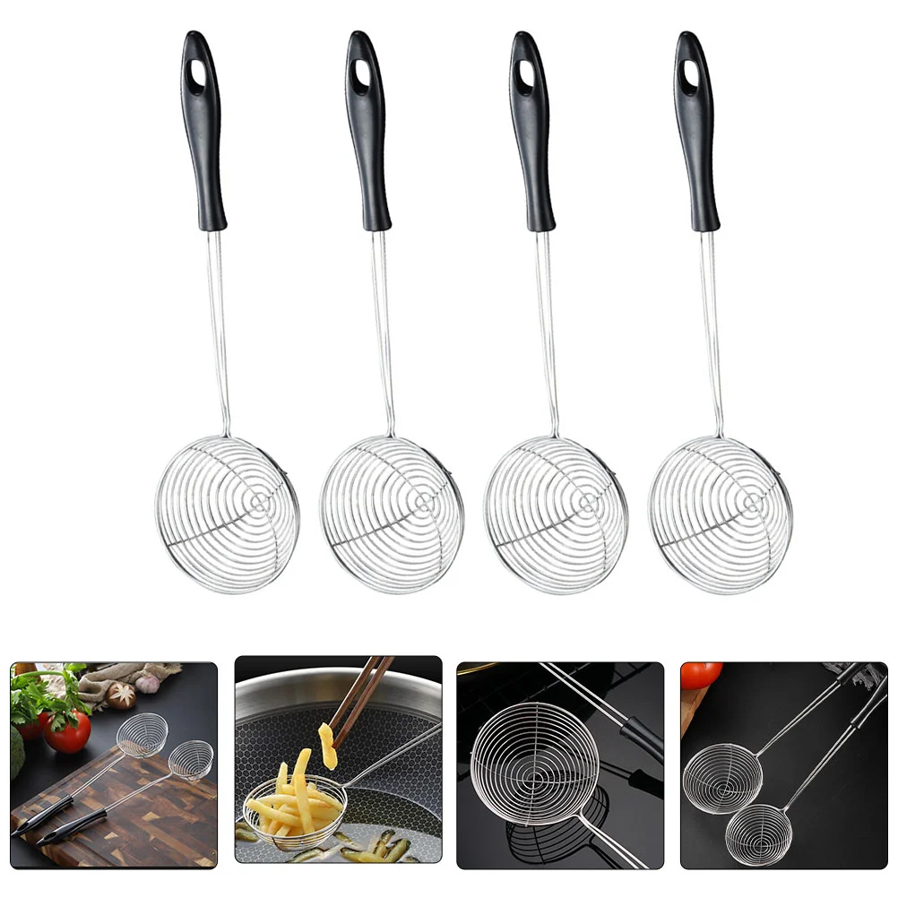 

4 pcs Portable Durable Stainless Steel Colanders Kitchen Utensils for Restaurant