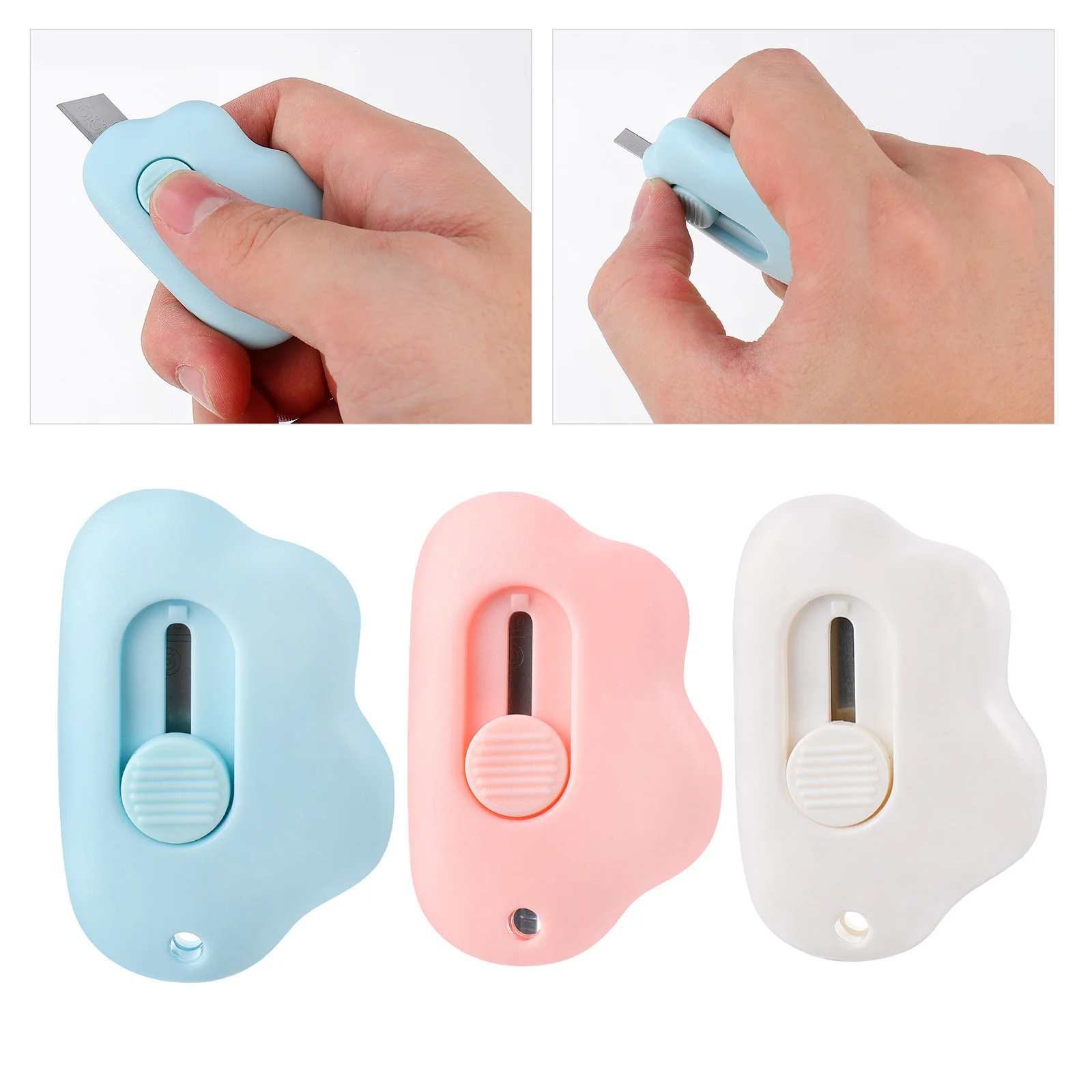 

Box Mini Utility Opener Retractable Keychain Folding Cute Package Slice Ceramic Chain Key Letter Safety Telescopic Tool Openers