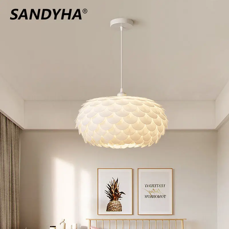 

SANDYHA Pendant Lights Lustre Lamparas Colgantes Para Techo Decoration Fish-like Lamp For Living Room Lampen Chandelier Hanglamp