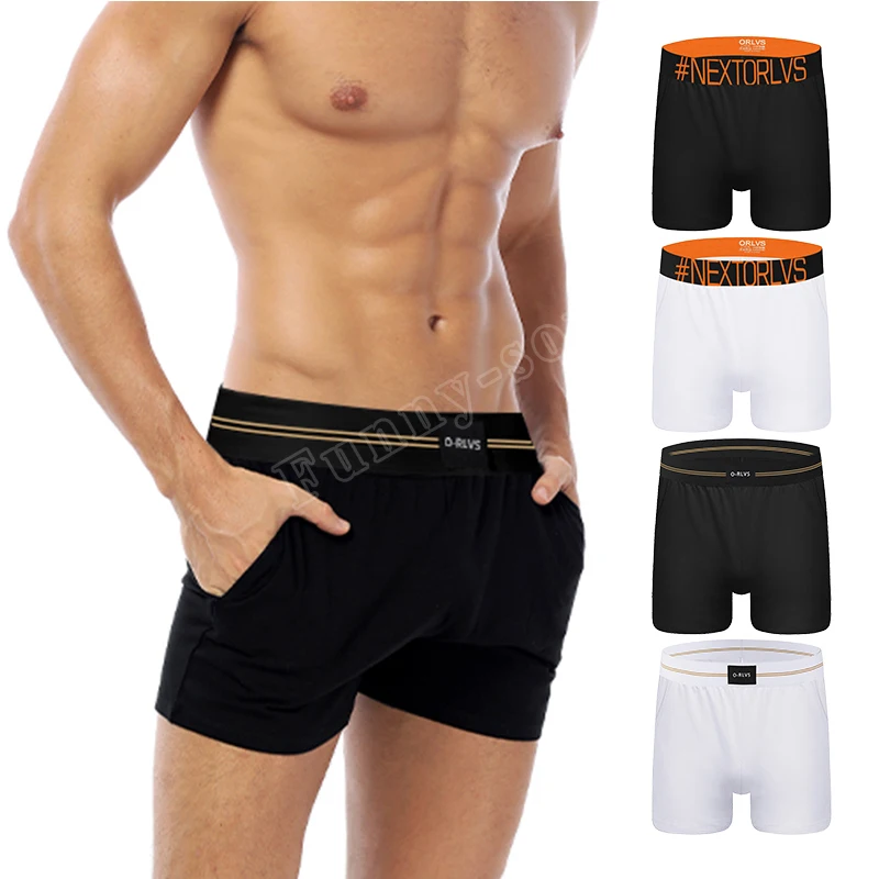 

Solid Trend Pajamas Loose Thin Male Casual Pants Home Quarantine Comfortable Breathable Men's Underwear Outer Shorts Summer