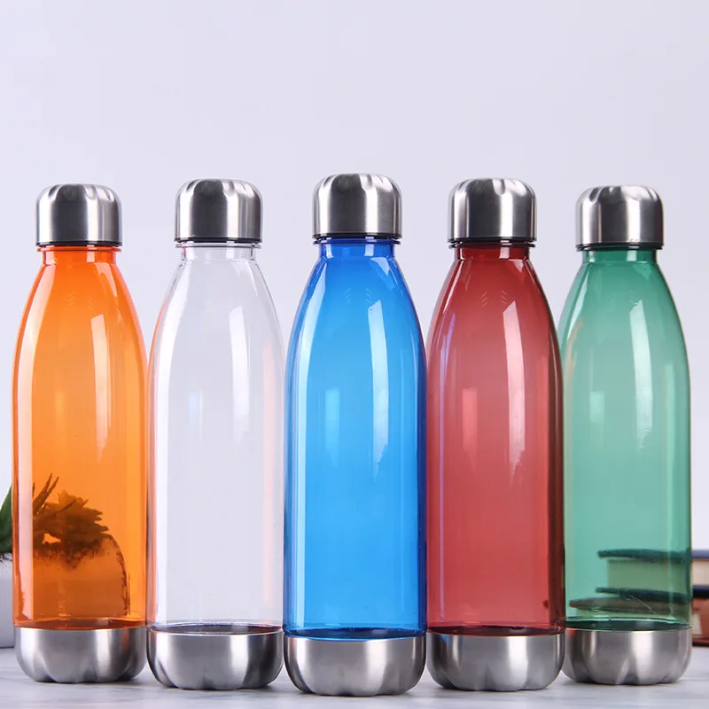 750ml Transparent Sports Water Bottle Stainless Steel Drinking Coke Shape Cups Gym Leakproof  Bottle Outdoor Clear BPA Free