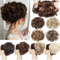s noilite synthetic tousled hair bun chignon hair elastic band messy bun hairpiece short ponytail hair extension for women