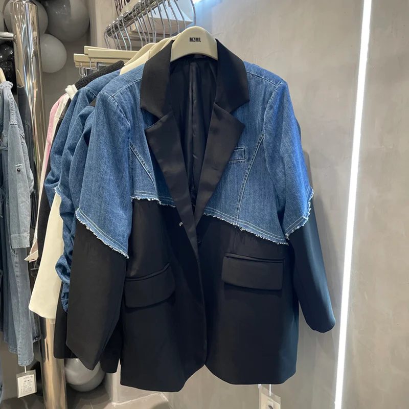 

Spring Autumn Denim Coat Loose Slimming Jeans Women Jacket Coats Women Long Sleeves Fashion Top
