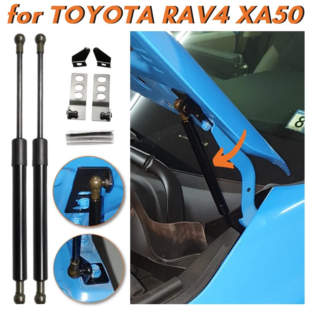 Qty(2) Hood Strut for Toyota RAV4 RAV-4 XA50 2019-2022 Front Engine Bonnet Gas Strut Spring Lift Support Shock Absorber Damper