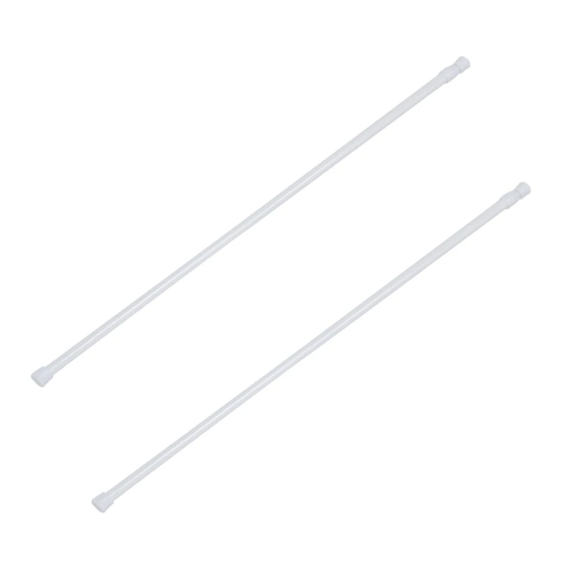 HOT-2X Spring Loaded Extendable Telescopic Net Voile Tension Curtain Rail Pole Rod Rods White 70-120Cm |