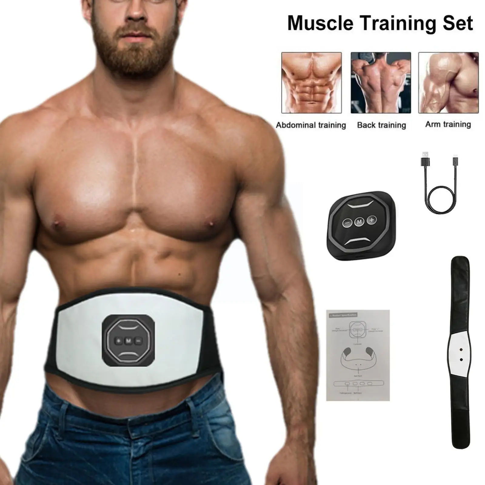 

Fitness Waist Trimmer Equipment Supplies Tactical Bodybuilding Body Back Belt Lumbar Body EMS Slimming Abdominal Slimming C W8F8