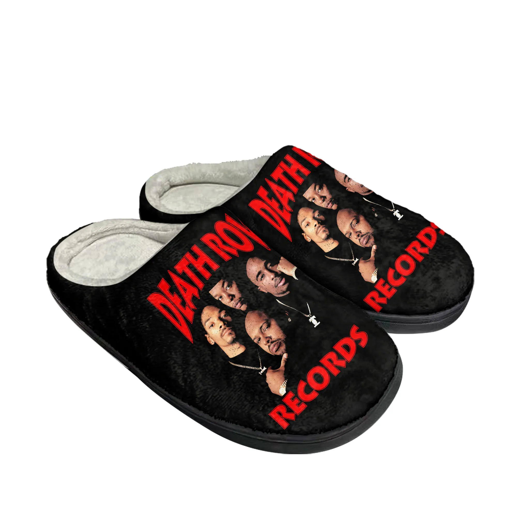 Death Row Records Home Cotton Custom Slippers Mens Womens Sandals Plush 3D Print Pattern Casual Keep Warm Shoes Thermal Slipper