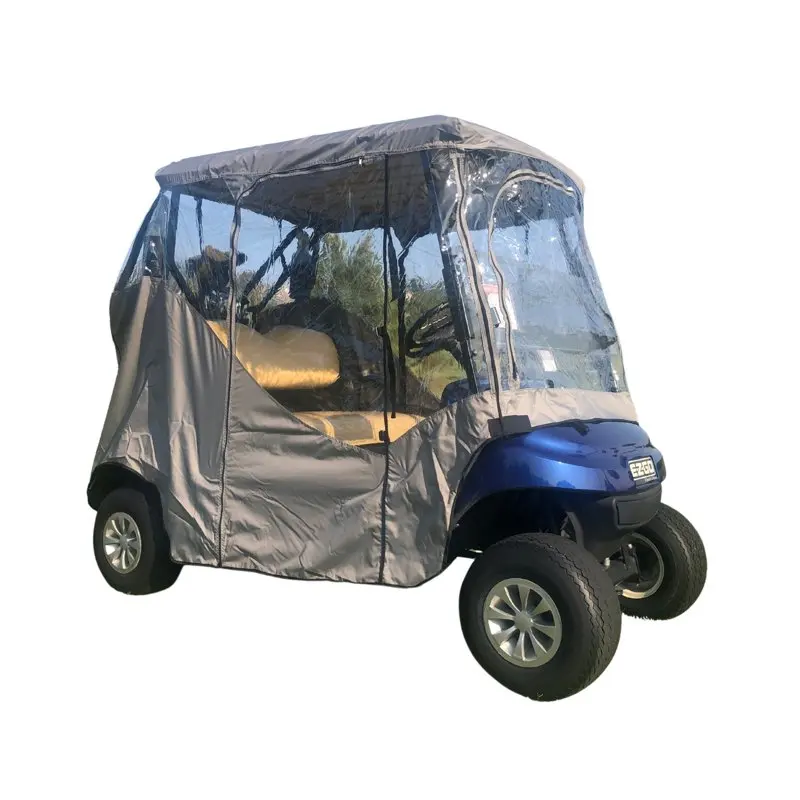 

- 2 Passengers Driving Enclosure Golf Cart Cover with YKK Zippers in Grey