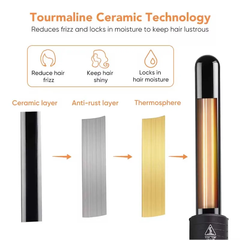 Профессиональный набор керамических палочек для завивки волос 5 в 1 сменные