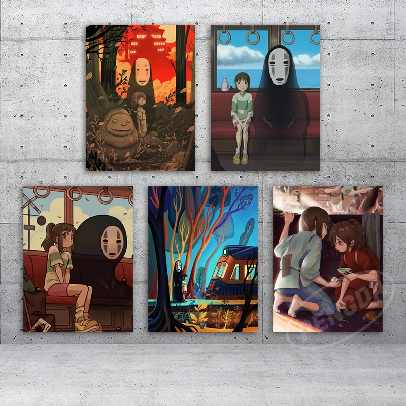 

Spirited Away Canvas Picture Japan Movie Poster Home Decor Wall Art Hayao Miyazaki HD Prints Anime No Frame Painting Living Room