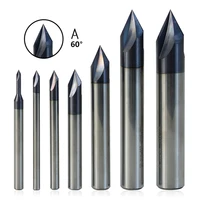professional chamfer end mill tungsten steel v groove router bit 60 degree 3 flutes fitting for cnc carving drop shipping