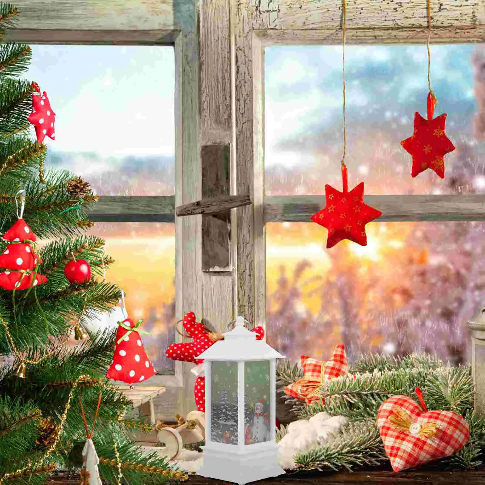 

Christmas Tree Lantern Decoration Glowing Light Decor Xmas Lantern Desktop Decor Christmas Pendant