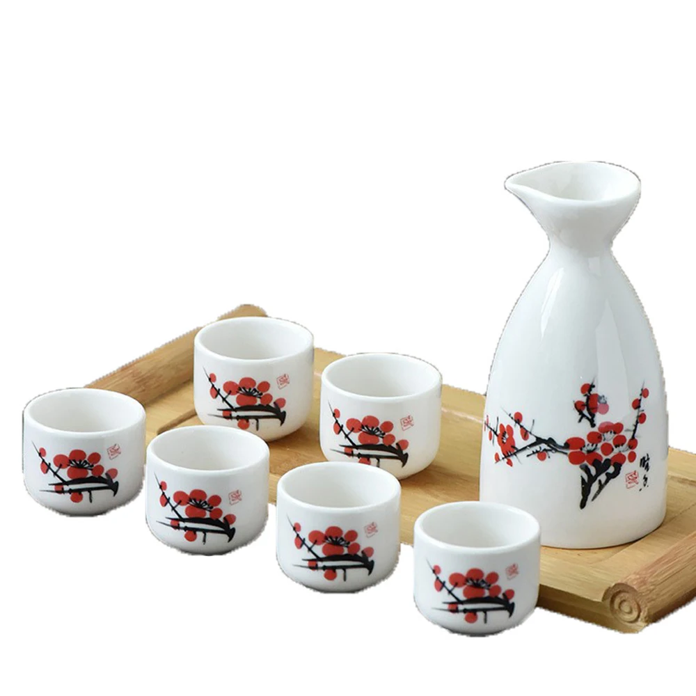 

Japanese Sake Lotus Ceramic Sake Cup Pot Set Vintage Shochu Jug Cup Wine Cup Wine Bottle, Durable Ceramic Japanese Sake Set