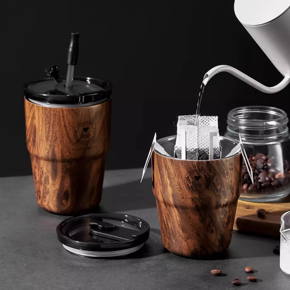 Кофейная чашка с текстурой древесины американская мужская и женская