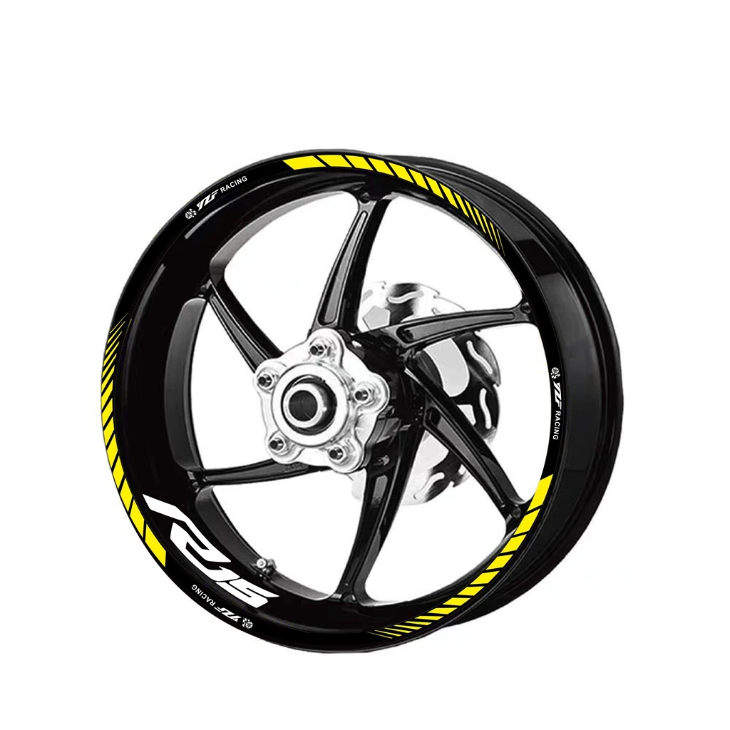 Фото Новинка для YAMAHA YZF R15 логотип мотоцикла 17 дюймов внутренняя и внешняя наклейка на ступицу колеса декоративный обод водостойкая Высокая Светоотражающая наклейка №3