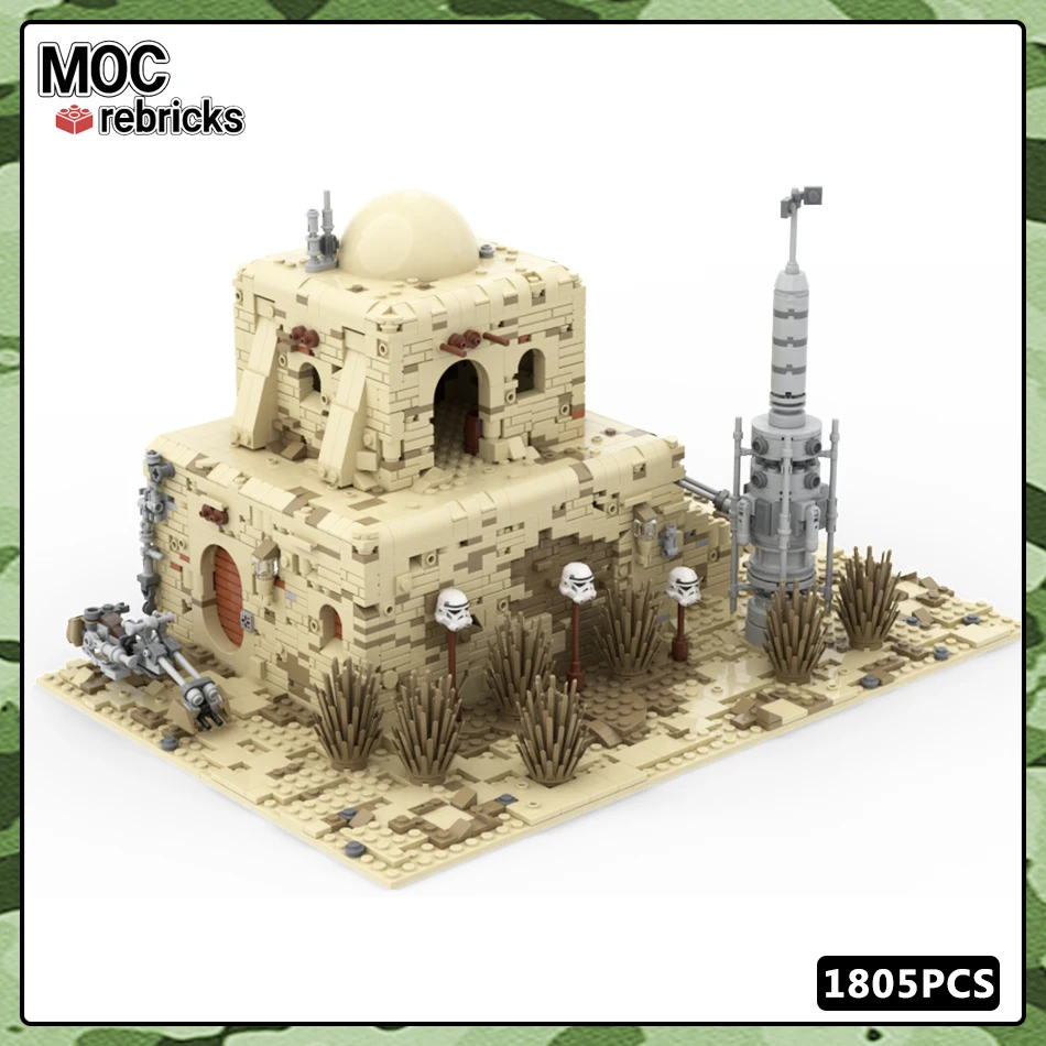 

Space War Series Desert City Military Base Radar Station Architecture Moc Building Block House DIY Model Brick Toys Fors Gifts