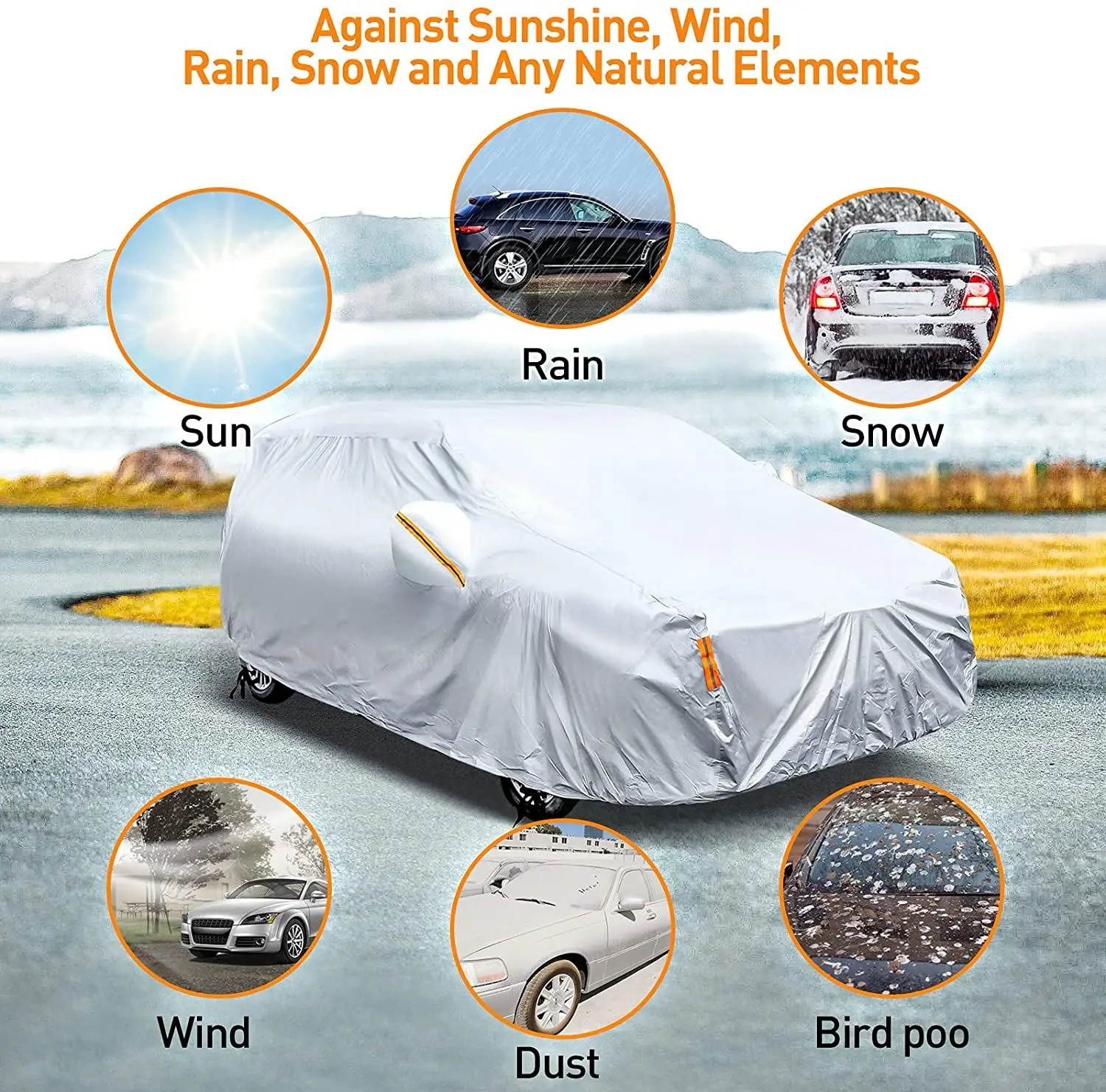 

Universal Car Covers Size S/M/L/XL/XXL Indoor Outdoor Full Auot Cover Sun UV Snow Dust Resistant Protection Cover for Sedan SUV