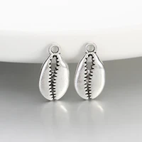 25 tibet silver alloy cowrie shell charm pendants 18x8mm diy earring bracelet