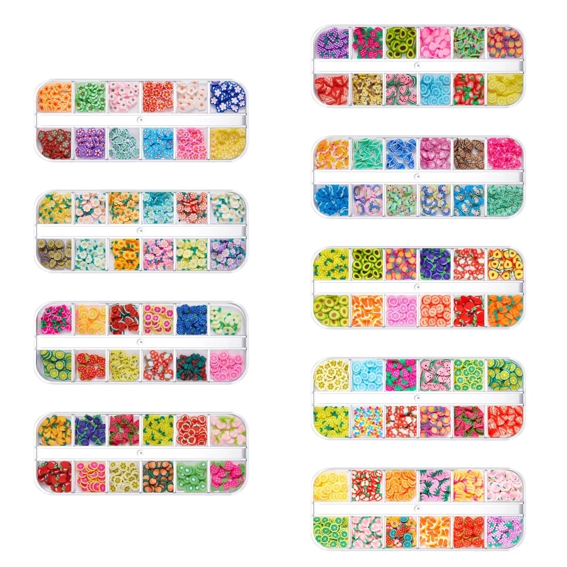 

M2EA Fruit Cake Flower Animal Slices Perfect for Sticking to Slime DIY Crafts Nail Art and Decor Festival Parties Face Paint