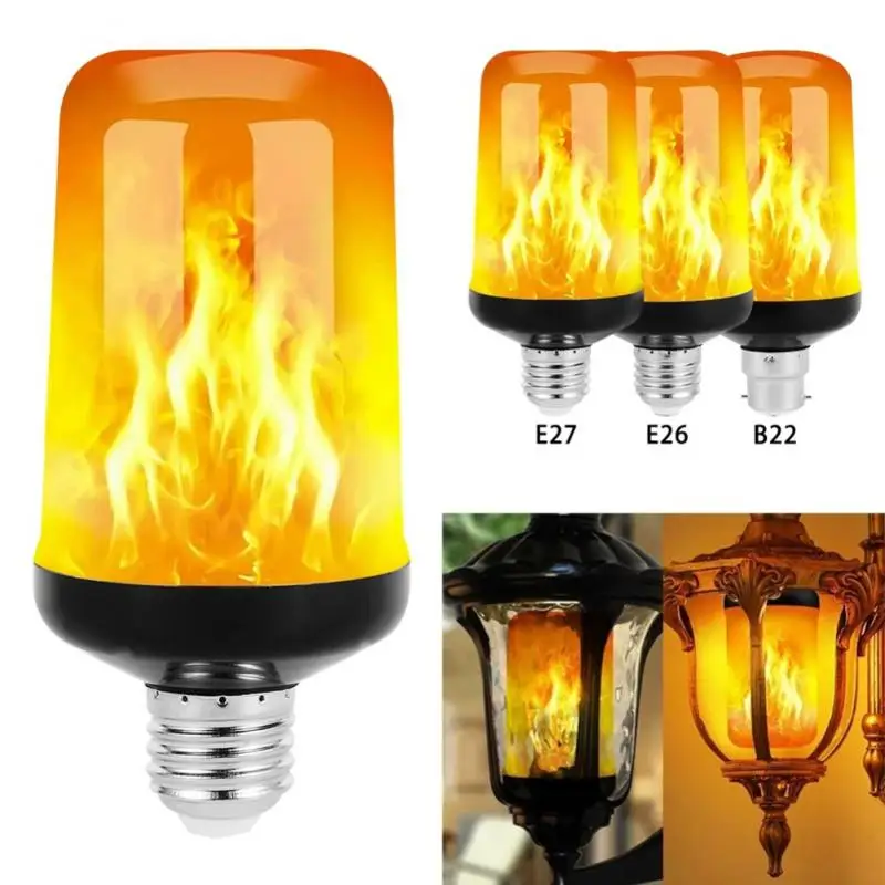

E26 LED Flame Lamp B22 E27 Corn Bulb Creative Flickering LED Light Emulation Dynamic Flame Effect Light Bulb AC85V-265V For Home