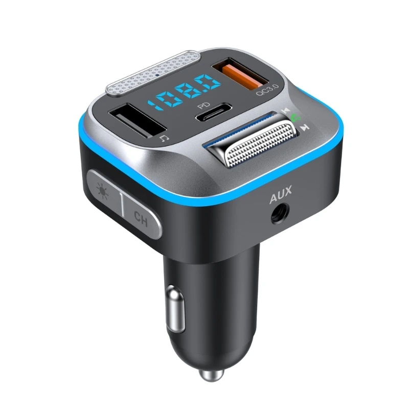 

Bluetooth-адаптер автомобильный с поддержкой быстрой зарядки, 7 цветов