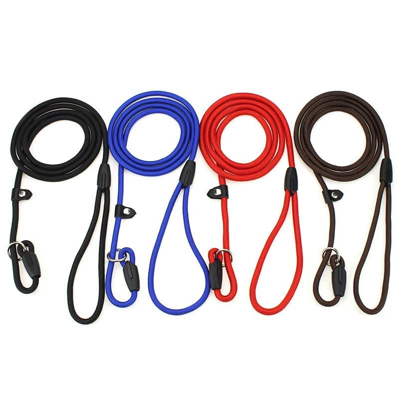 

140cm Nylon Dog Leash P Chain Eash Electroplated Alloy Locks and Plastic Accessories Neck Traction Integrated Adjusted Design