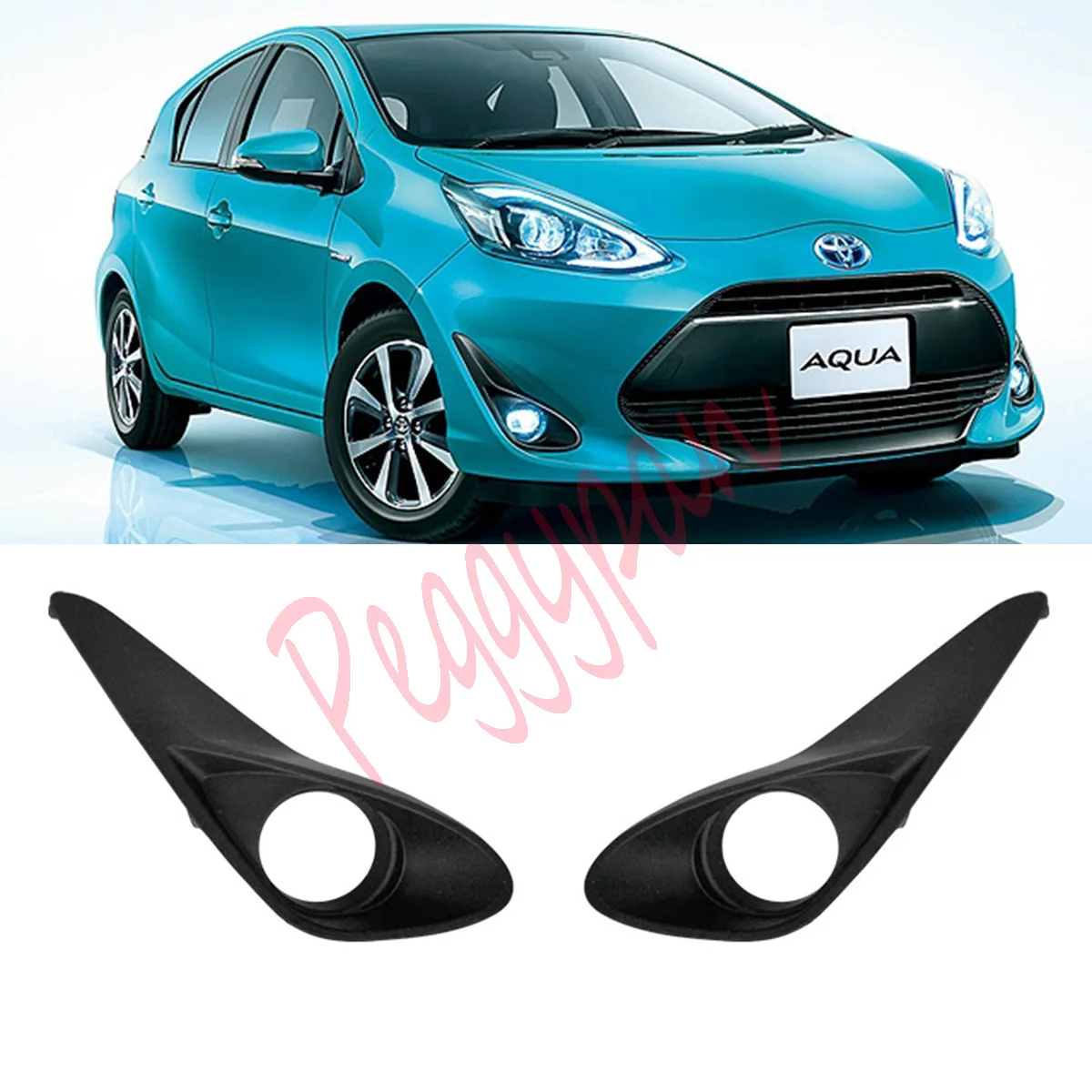 

1 Pair Auto Front Bumper Driving Fog Lights Cover Lamp Frame Trim For Toyota Prius 2018