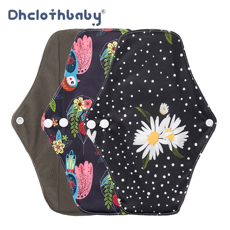 Breathable Absorbent Soft Cloth Bamboo Charcoal Cloth Menstrual Pad Reusable Sanitary Pads Washable Waterproof Mama Panty Liners